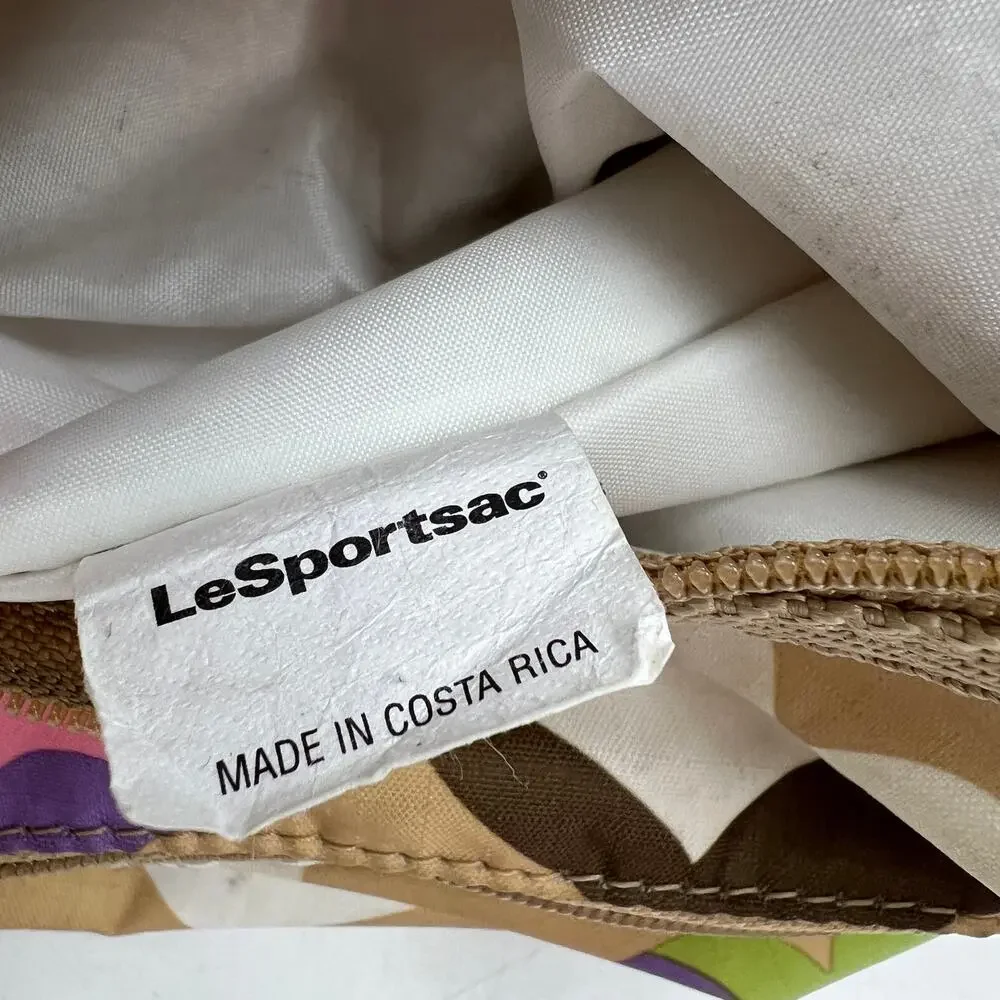 LeSportsac Hobo Vintage Classic Hearts Printed Nylon Tan Lovecore